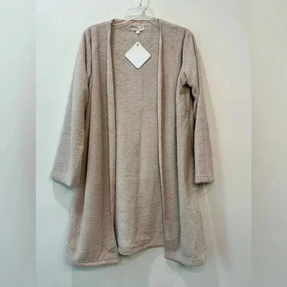 Blush Pink Open Front Soft Bathrobe - Size S